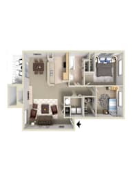 3D bedroom 2x1 at Murrayhill Park, Beaverton