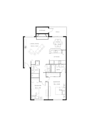 2D floor plan of 2x2 at Murrayhill Park, Beaverton, OR 97008