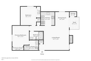 Floor plan for a 2 bedroom apartment