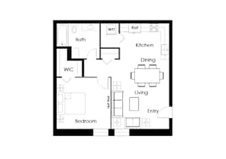 A1 Floorplan at FreightYard Townhomes and Flats, Minneapolis, MN, 55401