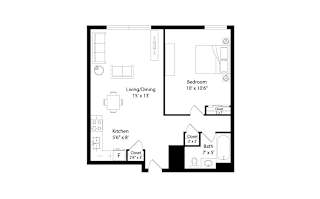 A1 Floorplan at The Venue on Knox Apartments, Minnesota, 55408