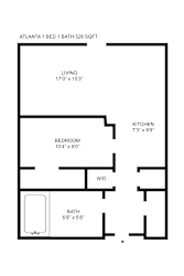 Floor plan 1 bed and 1 bath_atlanta