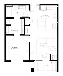 1 Bedroom Floorplan at Elements of Linden Hills, Minneapolis