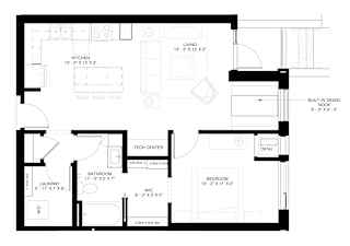 A4 Floorplan at Elements of Linden Hills, Minnesota, 55410