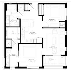 B1 Floorplan at Elements of Linden Hills, Minneapolis, MN, 55410