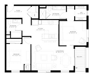 B2 Floorplan at Elements of Linden Hills, Minneapolis, MN