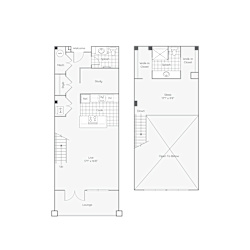 A floor plan of a house with a lounge, study, kitchen, and bedrooms.