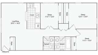 Hyde Park B Floor Plan at The Hinsdale, Hinsdale