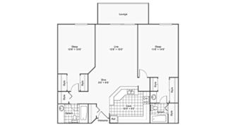 2 bed 2 bath floor plan at Twelve 501 Apartment Homes, Burnsville, MN