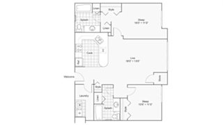 2 bed 2 bath floor plan C at Zen Chaska, Chaska