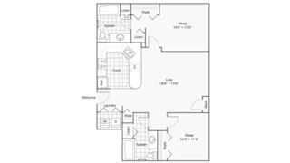2 bed 2 bath floor plan A at Zen Chaska, Chaska, 55318