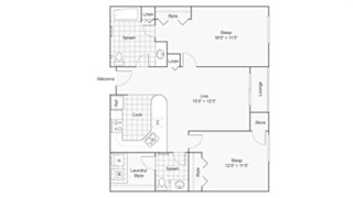 2 bed 1.5 bath floor plan at Zen Chaska, Chaska