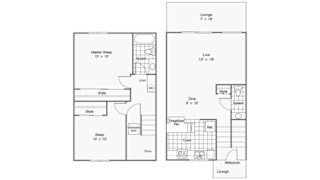 2 bed 1.5 bath Cedarwood4 Floor Plan at The Bluffs at Mountain Park, Lake Oswego, OR, 97035
