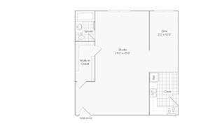 1C-Studio-1Bath-650-1C Floor Plan at The Bryant at Oak Park I & II, Oak Park, IL