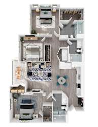 Three bedroom 2 bath floor plan at Arrive Vacaville, California