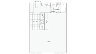 Studio Floor Plan at Whitney Gray, Oregon, 97205?