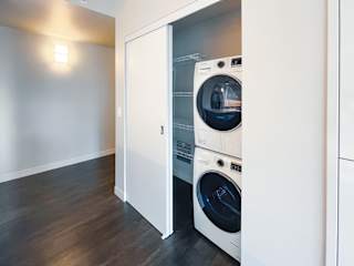 a washer and dryer in a laundry room