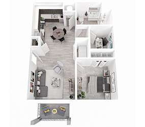 1 Bed 1 Bath with 670 Sq. Ft.  at The Union at The Loop in Lawrence, Kansas