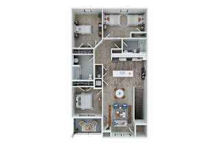 3 Bedroom 2 Bath 2nd Floor with 1353 Sq. Ft. at Union at Oak Grove, Michigan, 48855