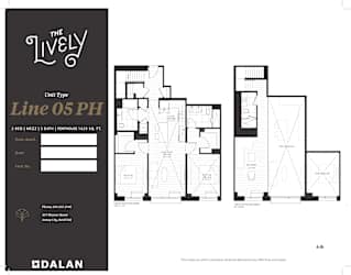B6PH Floor Plan at The Lively, Jersey City New Jersey