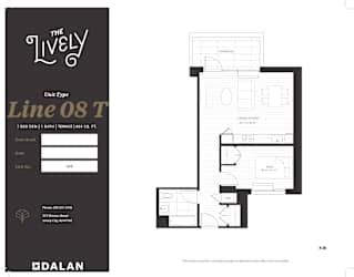 A1-3 Floor Plan at The Lively, New Jersey, 07302