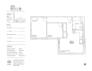 A floor plan for a property at 260 shows the layout of the rooms.