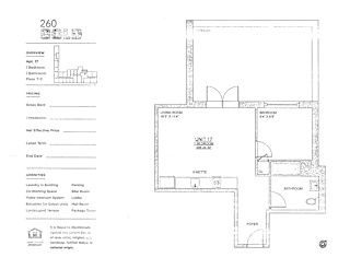 A floor plan and description for a property at 260 is shown.