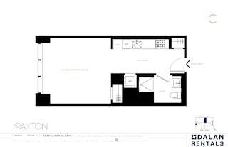 The Paxton Line C Floorplan Studio 1 bath at The Paxton, Brooklyn, 11201