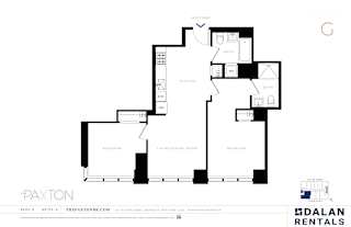 The Paxton Line A Floorplan 2 bed 2 bath at The Paxton, Brooklyn
