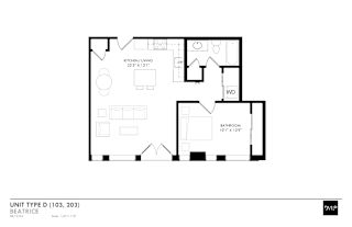 the floor plan of unit type d1 floor plan
