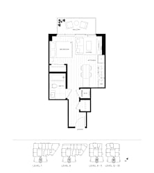 A black and white floor plan of a house with various rooms labeled.