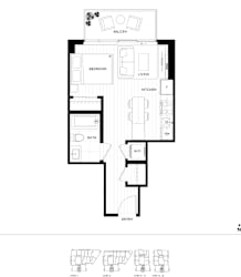 A black and white image of a house floor plan.