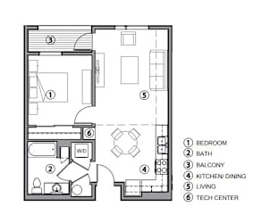Floor Plan 1x1a