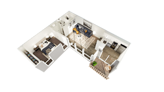 the bedrooms of the apartments are spacious and have an open floor plan