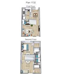 a floor plan of first floor and second floor