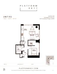 a floor plan of unit x12 at Platform 4611, Chicago