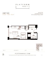 a floor plan of unit x21 at Platform 4611, Chicago