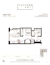 a floor plan of unit x22 at Platform 4611, Illinois