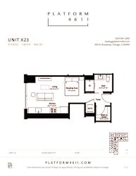 a floor plan of unit x23 at Platform 4611, Illinois, 60640