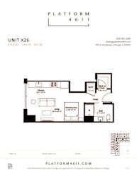 the ninth floor plan of unit x26 at Platform 4611, Chicago, 60640