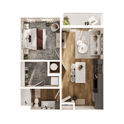 Arc Floor Plan at Parallel Apartments, Omaha, 68106