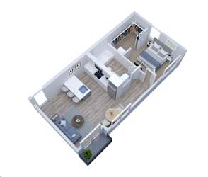Barrel Floor Plan at Swivel Apartments, Omaha, NE