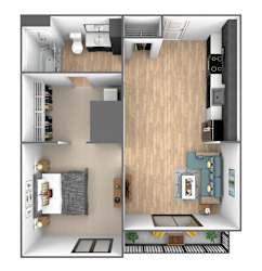 Basil Floor Plan at Clove Apartments, Nebraska