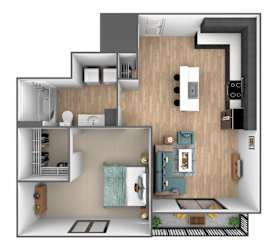 Bay Floor Plan at Clove Apartments, Nebraska, 68114