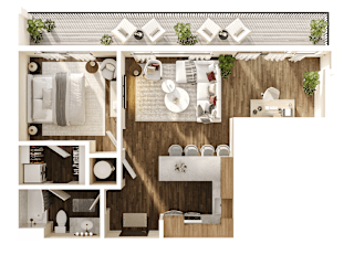 Benny Floor Plan at The Walter Apartments, Omaha, NE