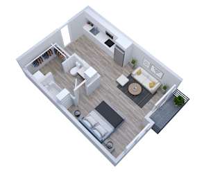 Captain Floor Plan at Swivel Apartments, Omaha, NE