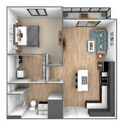 Cayenne Floor Plan at Clove Apartments, Nebraska, 68114