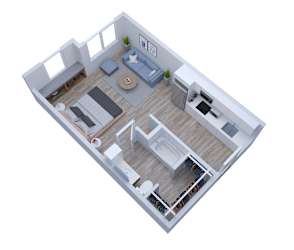Director Floor Plan at Swivel Apartments, Omaha