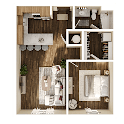 Gregory Floor Plan at The Walter Apartments, Nebraska, 68106