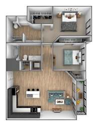 Juniper Floor Plan at Clove Apartments, Omaha, Nebraska